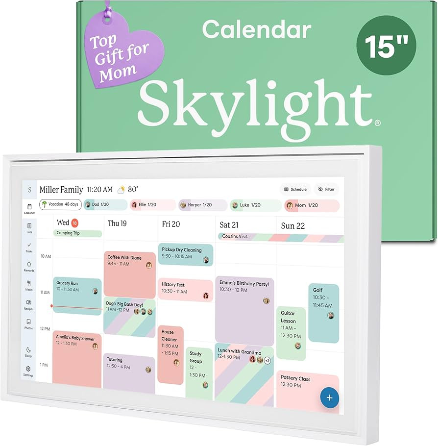 Skylight Calendar: 15-inch Wall Planner Digital Calendar & Chore Chart, Smart Touchscreen Interac... | Amazon (US)