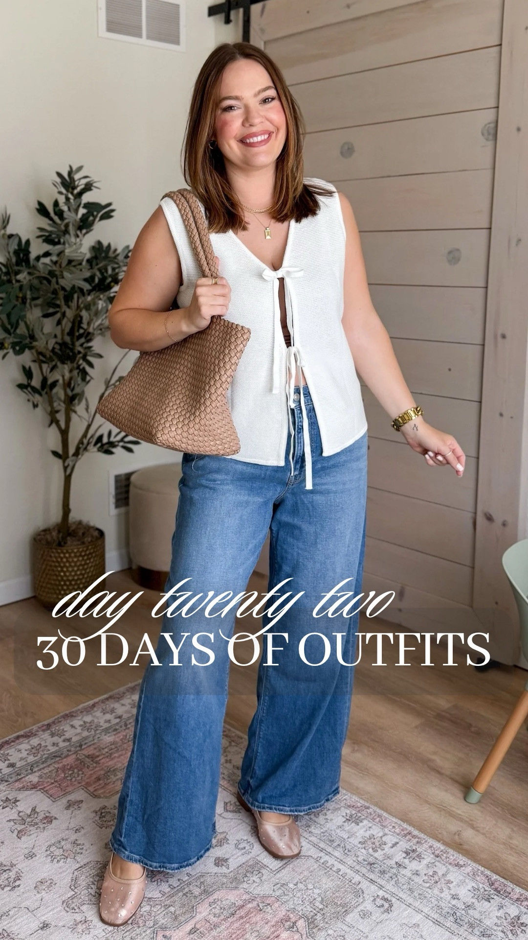 Spring mom outfit / size 12 in jeans / I’d go true to size in jeans and then wearing my true size large in the top and tank under / tie front knit top with wide leg jeans and ballet flats with gems / woven bag to top it off / summer outfits 

Follow my LTK @kelsiekristine on the @shop.LTK app to view this post and get my exclusive app-only content!

#LTKMidsize #LTKFindsUnder100 #LTKStyleTip