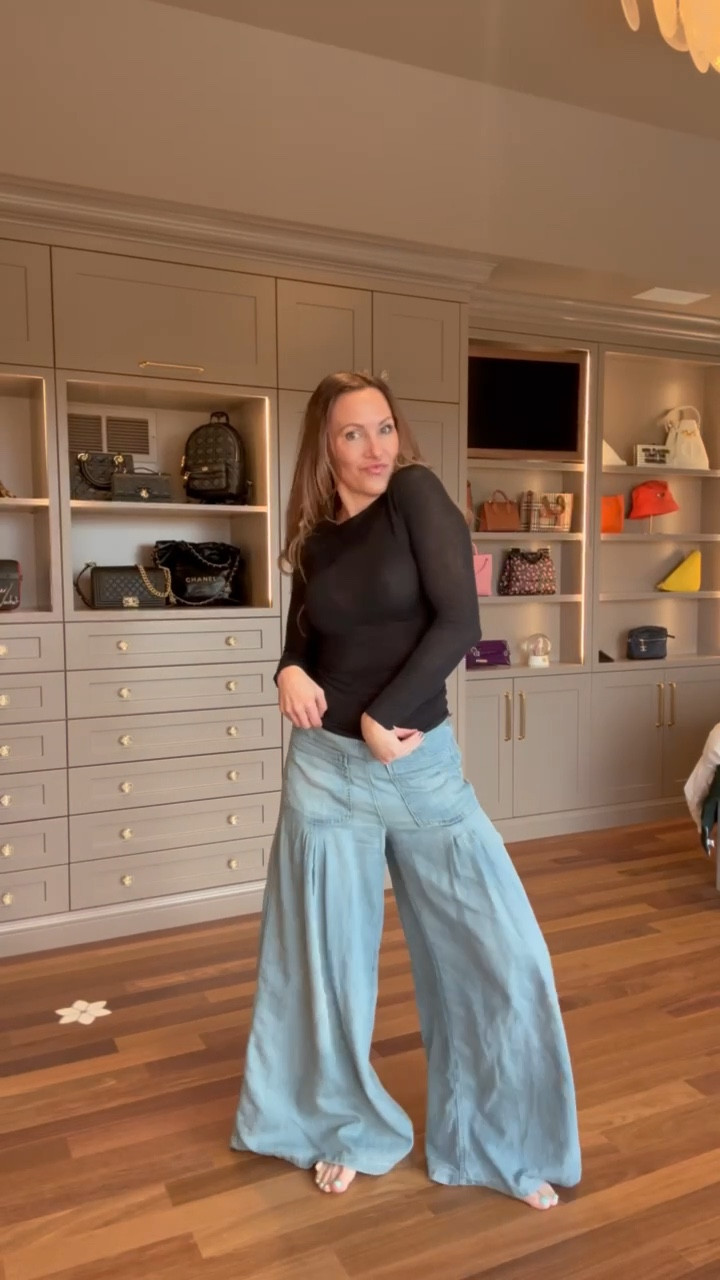Outfit inspo for a little girls day! Iv been obsessed with a wide leg pant✨ These from Free People are some of my fav! 🛍️👛

#LTKOver40 #LTKgrwm #LTKootd