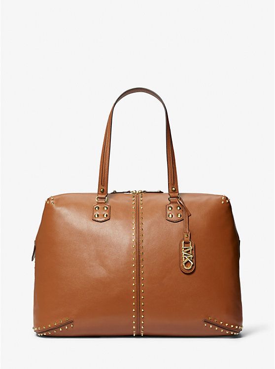 Astor Extra-Large Studded Leather Weekender Bag | Michael Kors US