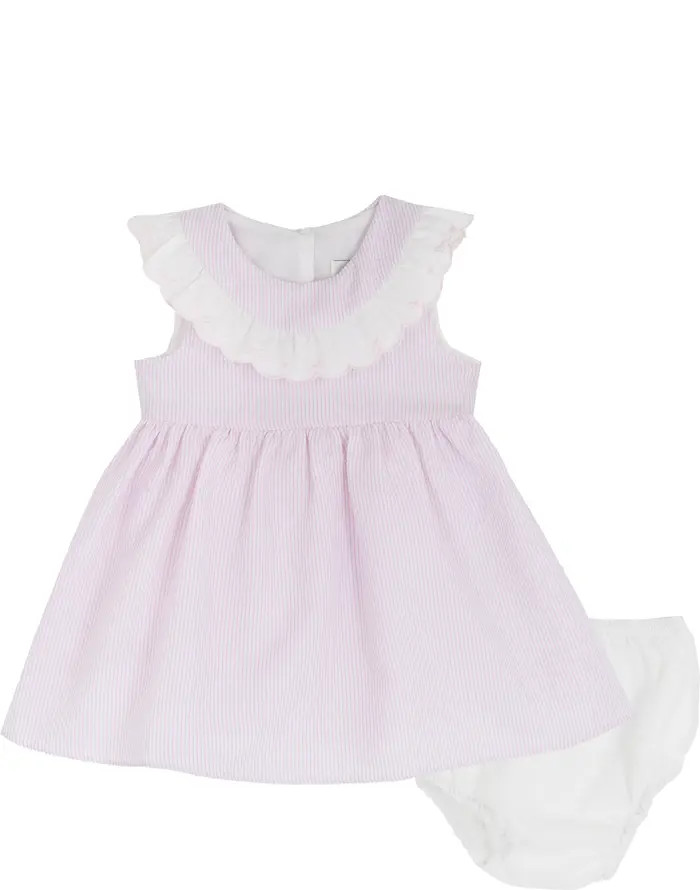Rare Editions Dainty Bows Scallop Collar Seersucker Dress & Bloomers Set | Nordstromrack | Nordstrom Rack