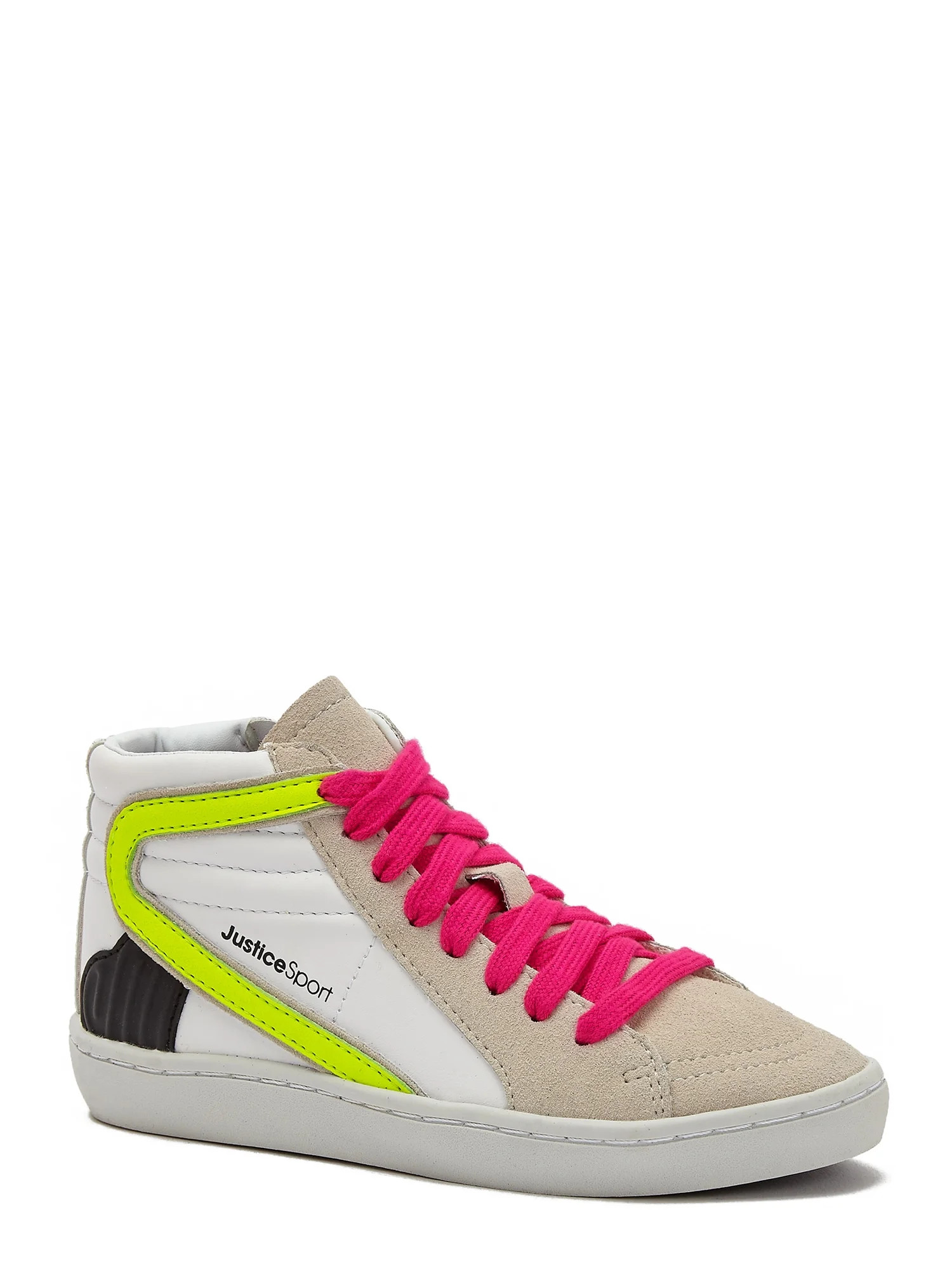 Justice Little Girl & Big Girl Mid Court Sneaker, Sizes 13-6 | Walmart (US)