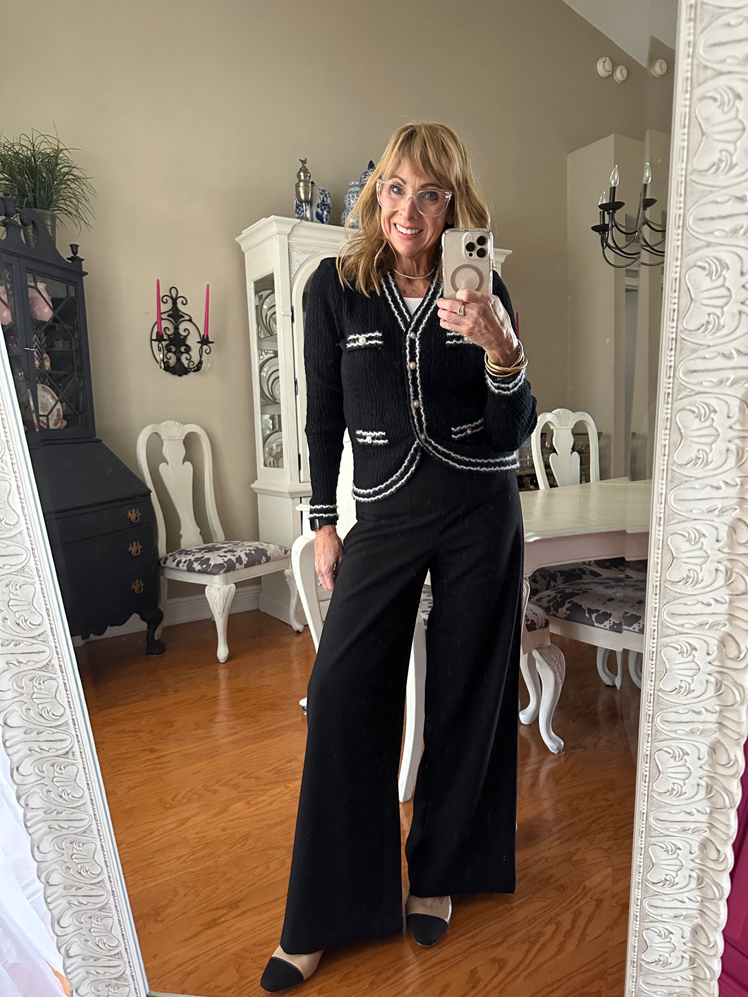 OOTD headed to see Jersey Boys this afternoon! 
Love these pants and this cozy sweater. Cap toe sling backs are under $20.

#LTKStyleTip #LTKFindsUnder50 #LTKSaleAlert
