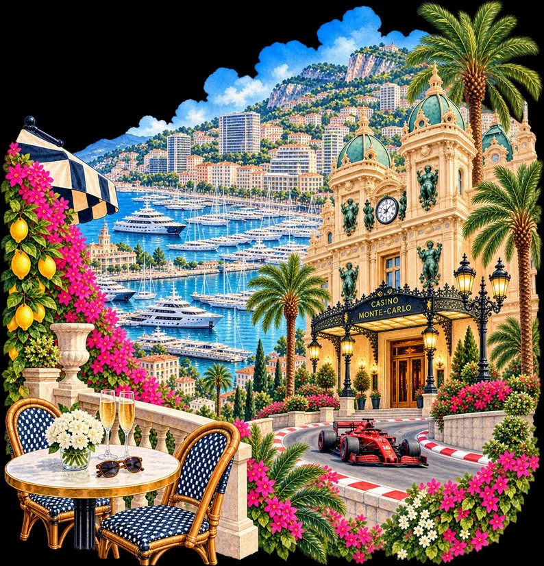 Monte Carlo Monaco PNG, Monaco Watercolor Travel Clipart, French Riviera PNG, Casino Monte Carlo,... | Etsy (Global)