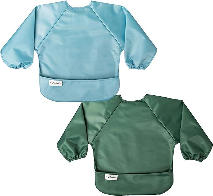 Tiny Twinkle Mess-Proof Full Sleeved Bib 2 Pack - Tug-Proof Closure, Waterproof Smock, Baby and T... | Amazon (US)