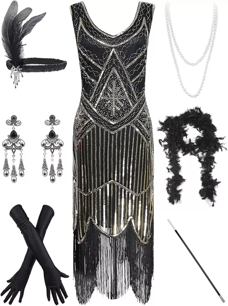 The London Corset Company on X: Beautiful! Flapper Girls Vintage #1920s  Sequin Beaded Corset with Tassel Hem Flapper Dress ❤ #flappergirls  #1920sfashion #corsets #blackandwhitephotography #vintage   / X