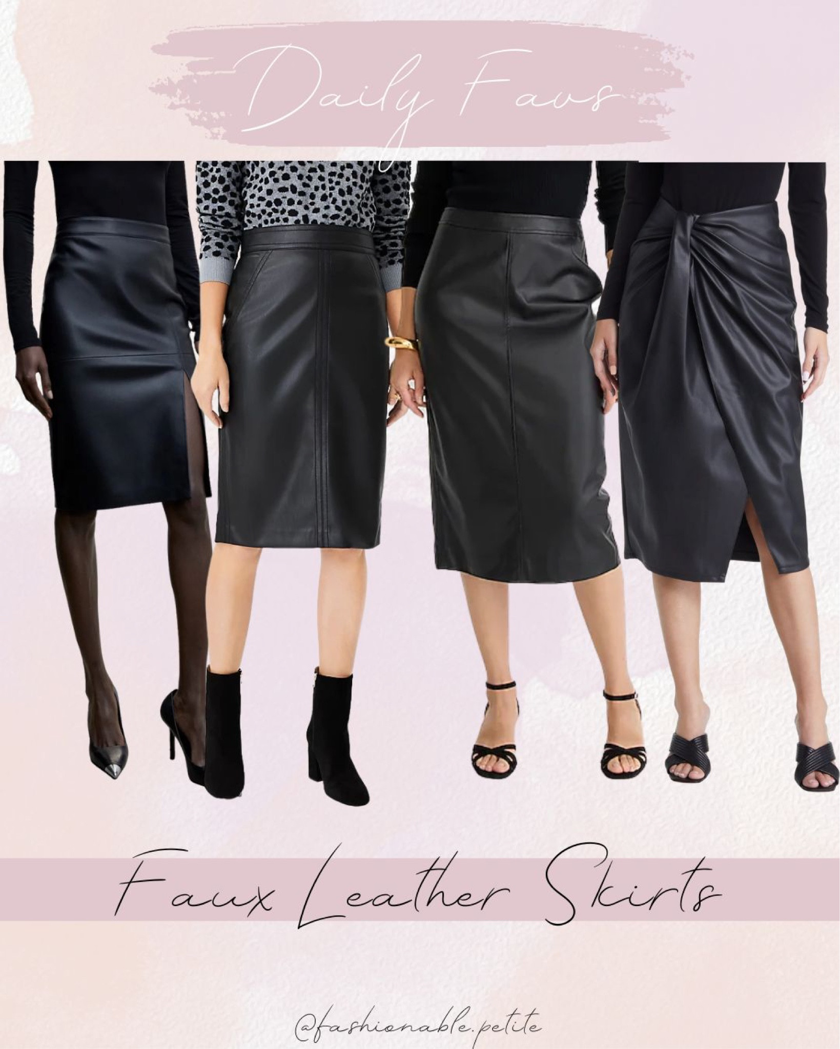 Faux-leather pencil skirt - Women curated on LTK