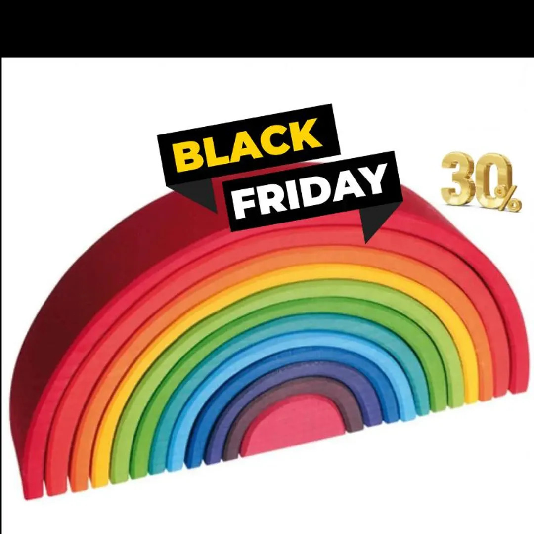 Personalized Montessori Wooden Rainbow Stacker – 12-piece Toy – Christmas – Black Friday De... | Etsy (US)