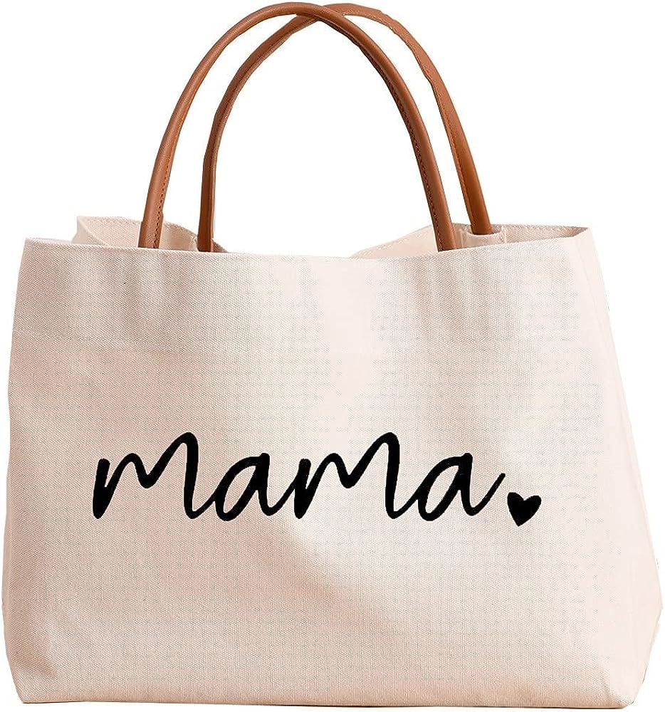 Kifasyo Mom Mama Bag Mother Gift Momlife Tote for Hospital, Shopping, Beach, Travel | Amazon (US)