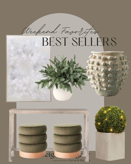 Your favorites from this week! The anthropologie minka pot, Target green ottomans, and console table, the Amazon eucalyptus that are seriously beautiful and feel real, the Walmart topiary’s and the Kirklands oversized art!! All amazing favorites and these might be my personal favorite too!

#LTKhome #LTKFind #LTKstyletip