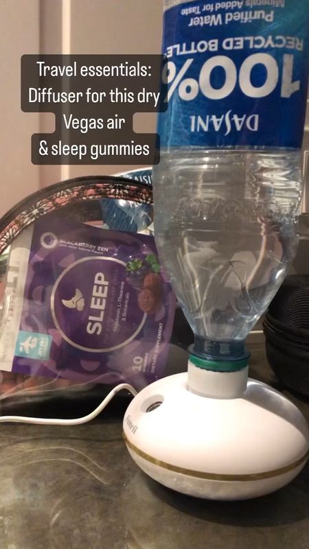 Some travel essentials …humidifier/oil diffuser & sleep gummies.
Sadly they don’t make this diffuser but I’ve linked another w/ great reviews. 

#LTKfindsunder50