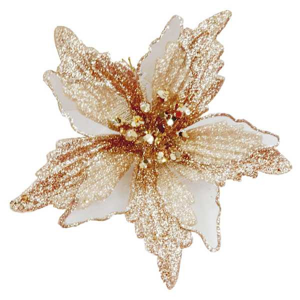 Poinsettia Clip Ornament, 5.9" | At Home