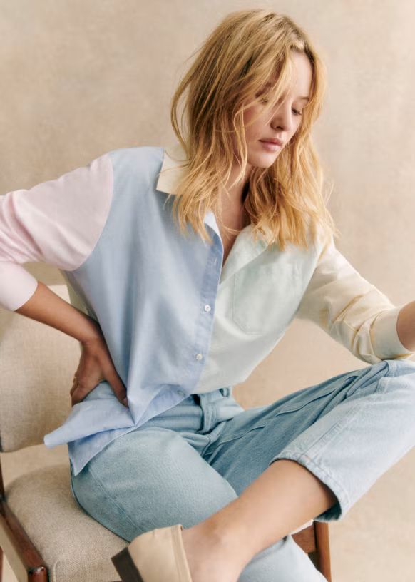 Tomboy Shirt - Daisy Embroidery - Organic cotton - organic textile - Sézane | Sezane Paris