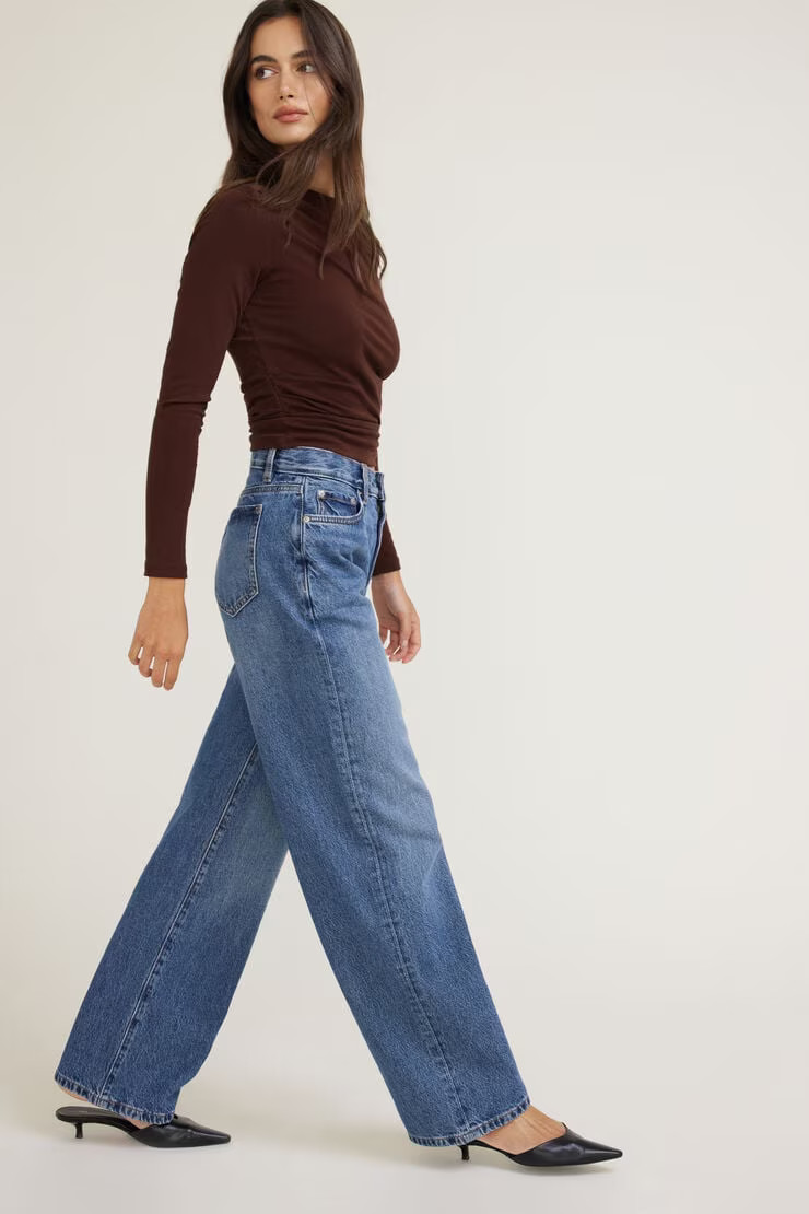 Sydney Mid Rise Baggy Fit Jeans | Dynamite Clothing