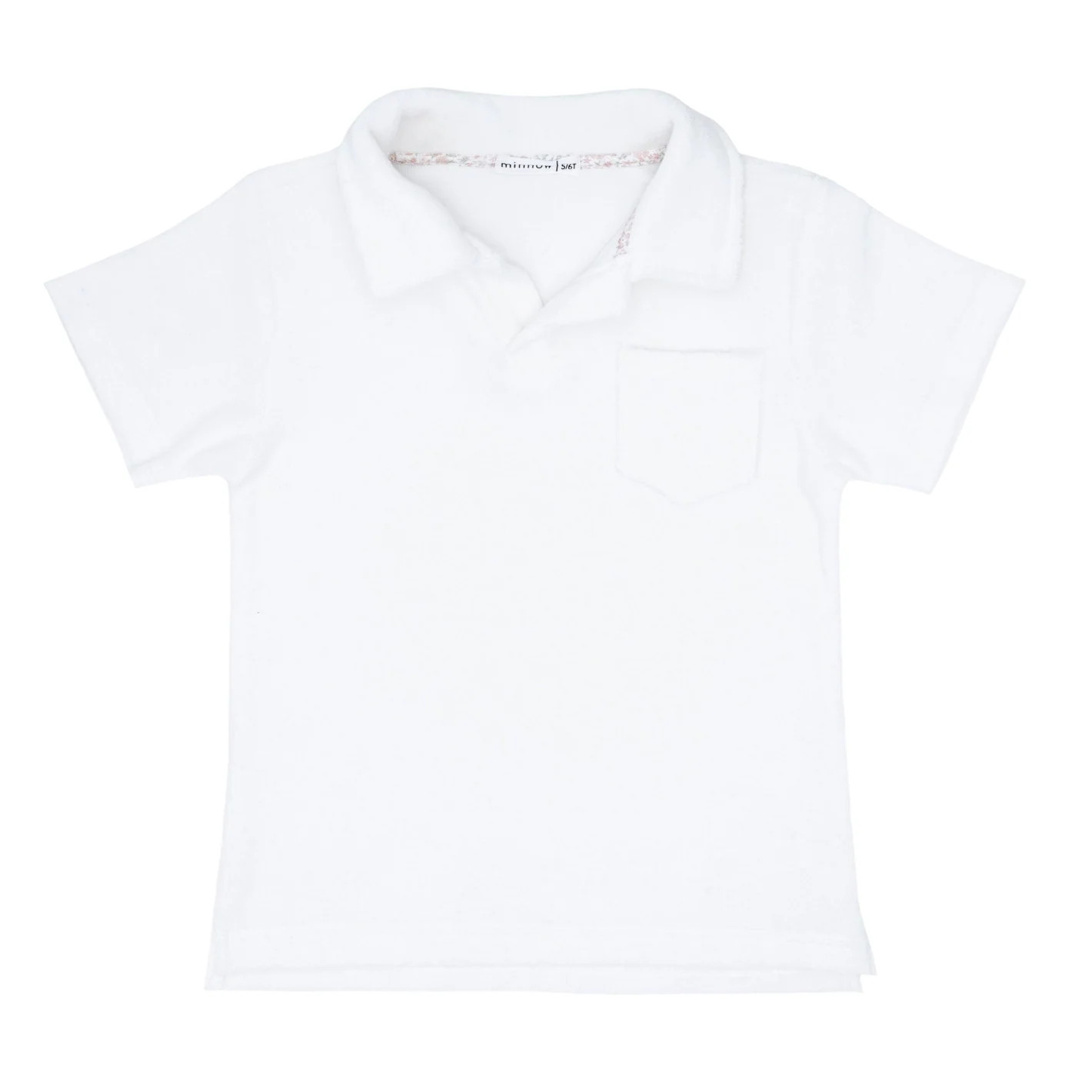 boys white french terry polo shirt | minnow swim | Minnow
