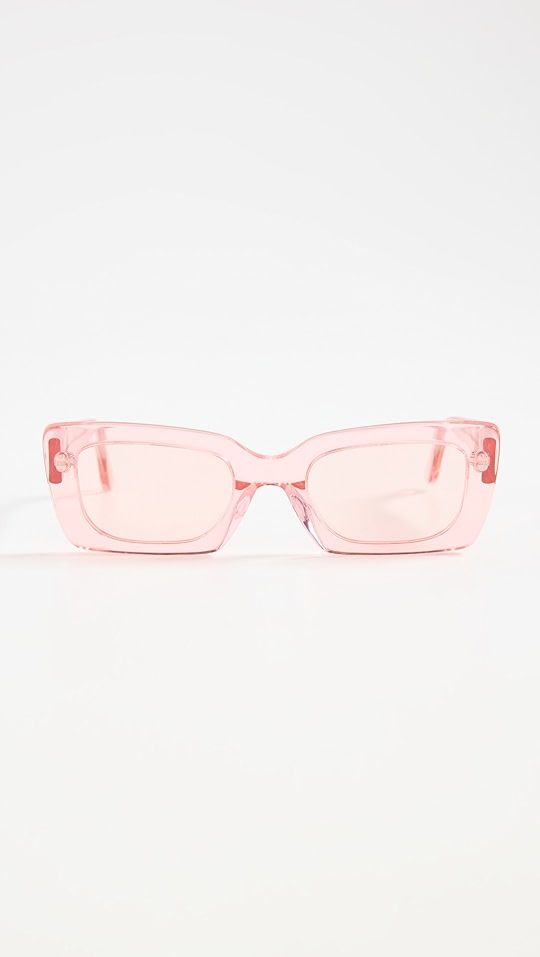 Illesteva Wilson Neon Pink Sunglasses with Flat Lenses | SHOPBOP | Shopbop