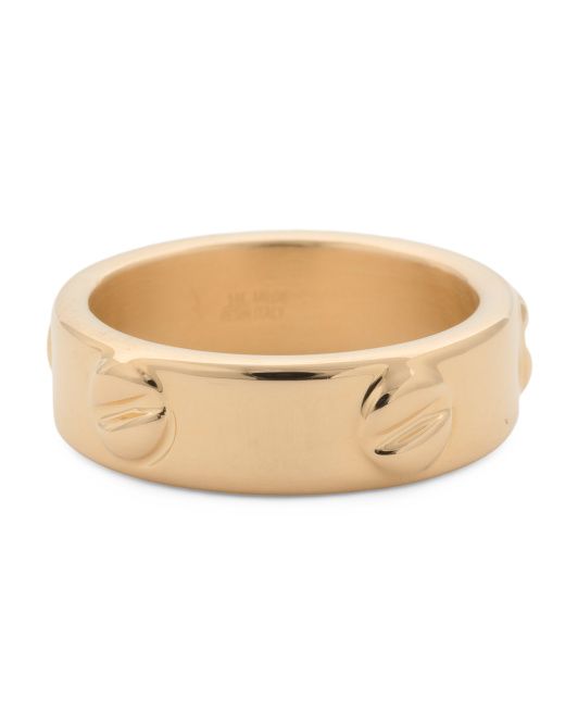 Made In Italy 14k Gold Screw Band Stacking Ring | TJ Maxx