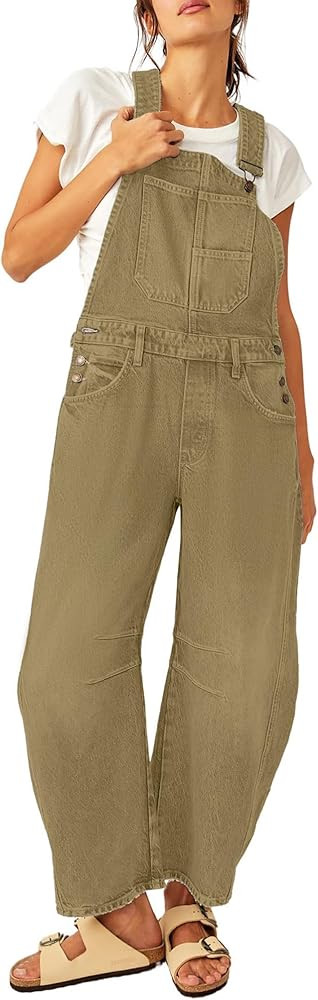 Barrel Overalls Denim Jumpsuits for Women Casual Loose Baggy Jeans Pants Sleeveless Bib Jumpers w... | Amazon (US)