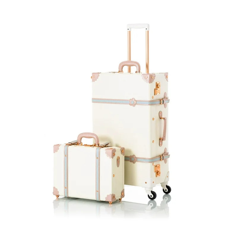 COTRUNKAGE Vintage Checked Luggage Sets 2 Piece TSA Lock Suitcase for Women with 16" Suitcase Bag... | Walmart (US)
