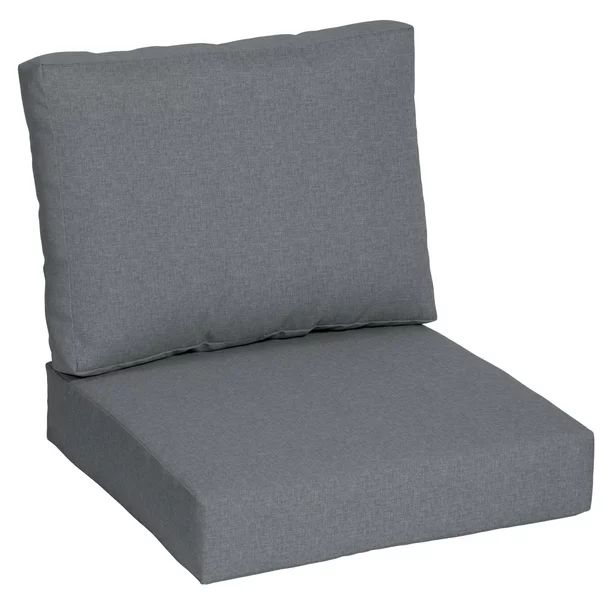 Better Homes & Gardens 42" x 24" Grey Outdoor 2-Piece Deep Seat Cushion | Walmart (US)