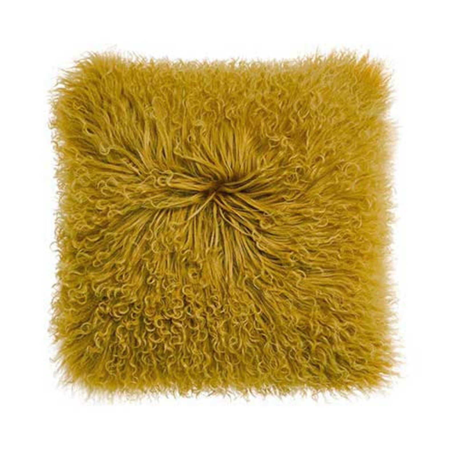 Kissing Tibetan sheepskin | Mongolian pillow | Sheepskin fur cushion mustard yellow | Etsy (US)