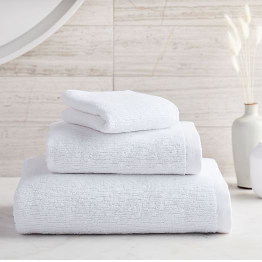 Organic Quick-Dry Textured Towels - White | West Elm (US)