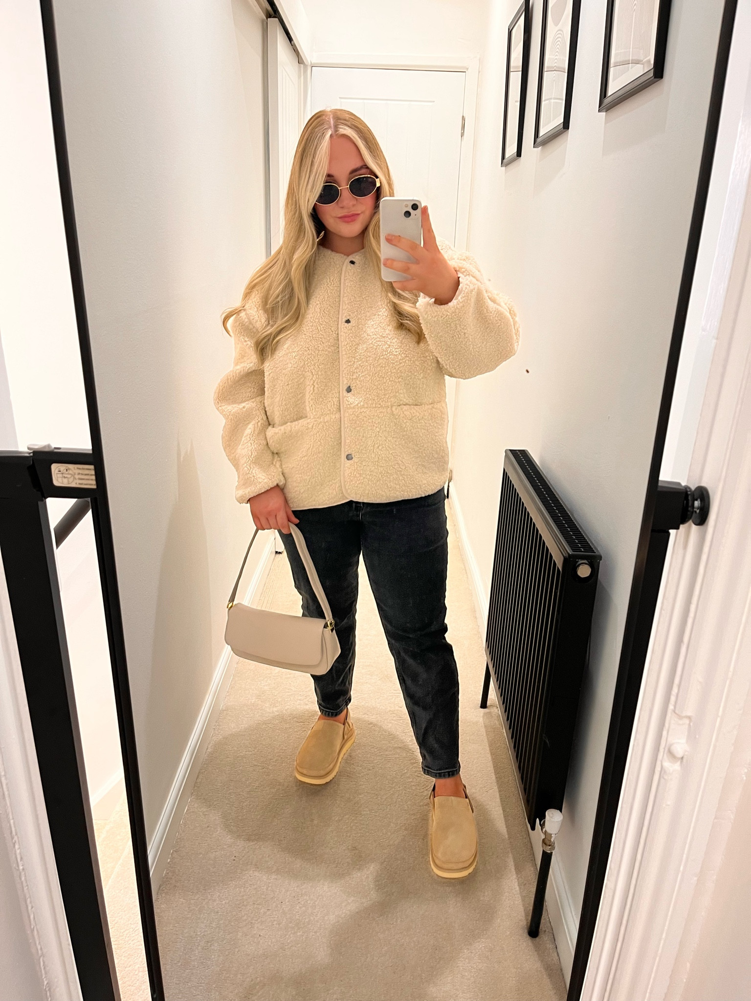 Borg coat from H&M styled with asos jeans,goldenstar uggs in sand and Katie Loxton bag! Perfff for colder days 🍂🤎

#LTKmidsize #LTKSeasonal #LTKeurope
