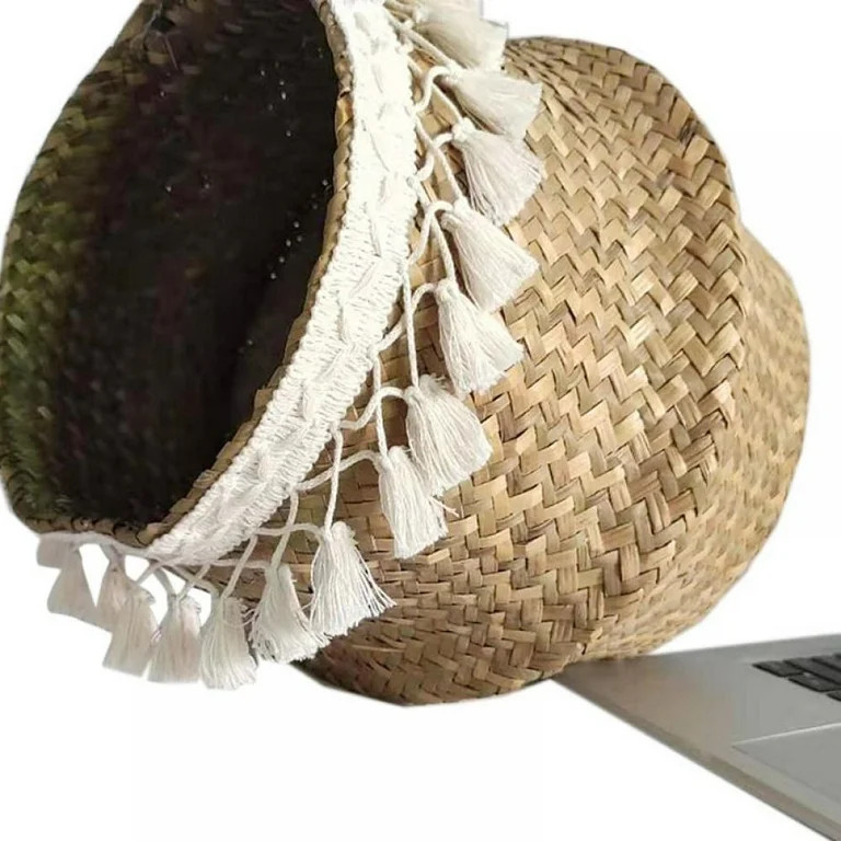 6 sizes Tassel Woven Seagrass Belly Basket for Groceries Home Storage - Walmart.com | Walmart (US)