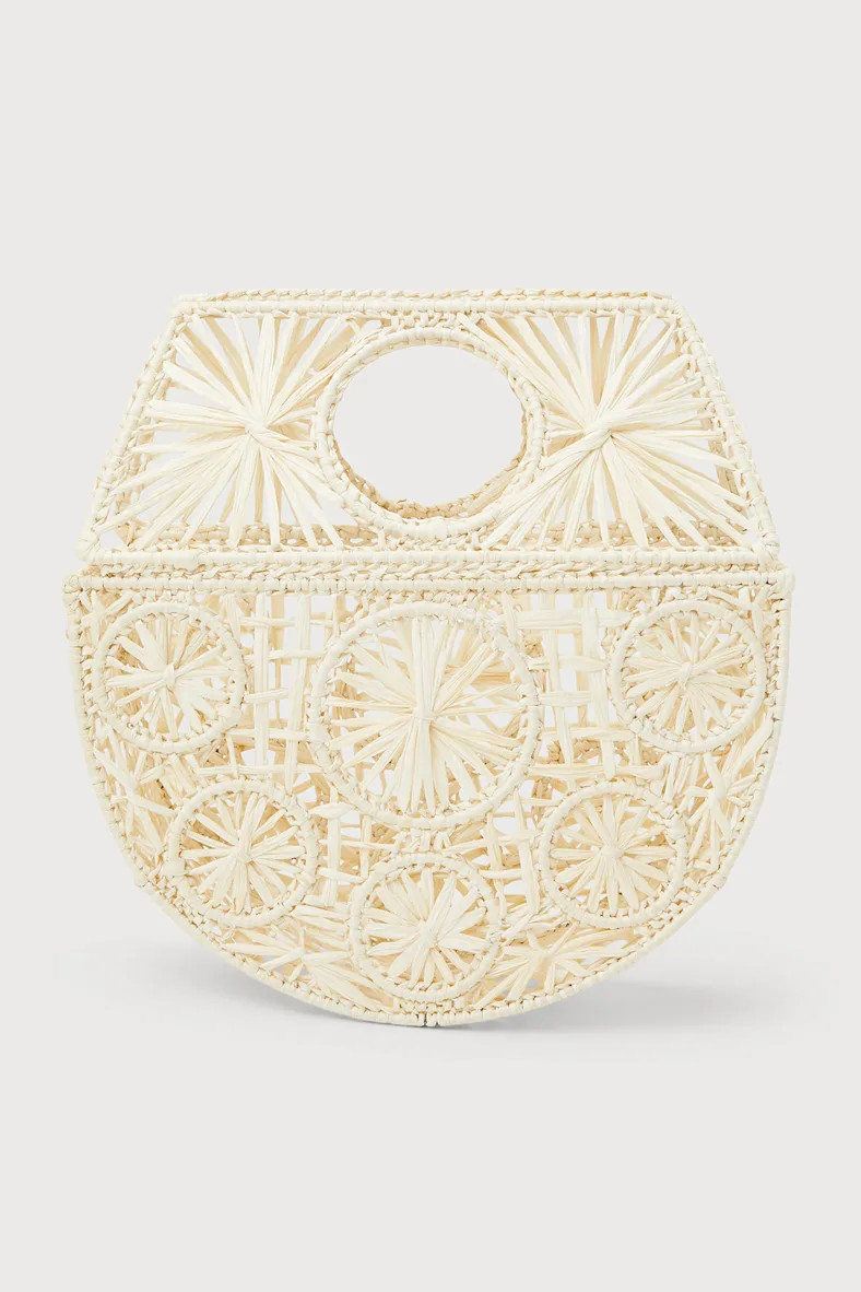 Boho Travels Ivory Structured Woven Straw Handbag | Lulus