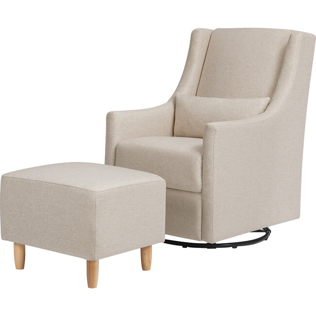 Babyletto | Toco Swivel Glider and Ottoman, Beige Eco-Performance Fabric | Maisonette | Maisonette