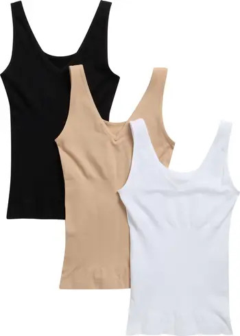 SKINNY GIRL Assorted 3-Pack Seamless Rib Shaping Tanks | Nordstromrack | Nordstrom Rack