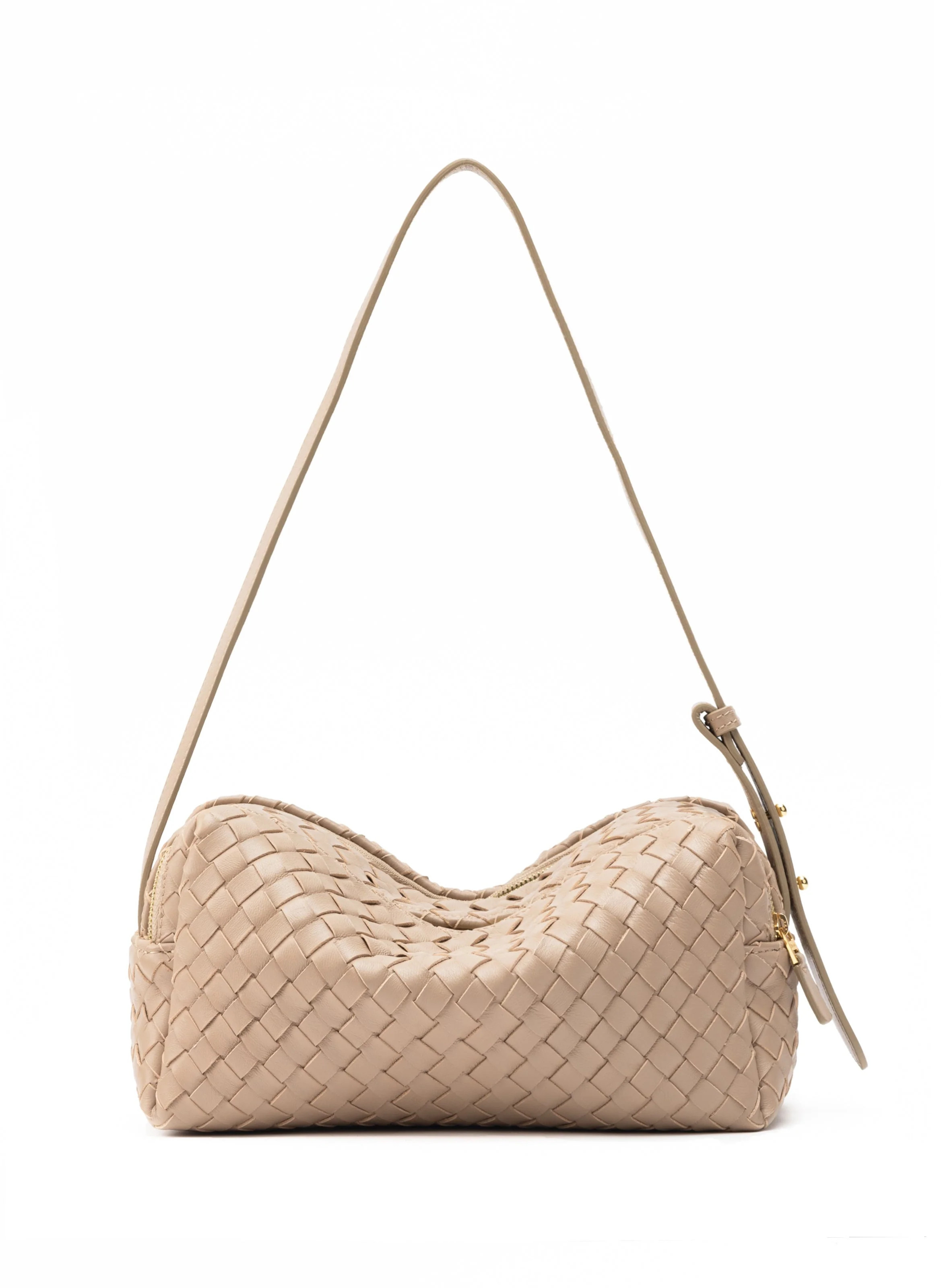Trousse Woven Leather Taupe - Woven Leather Bags - Elleme | Elleme