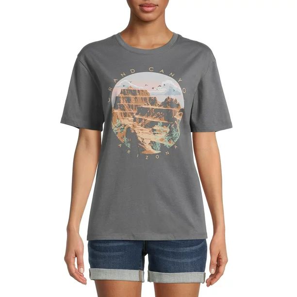 Time & Tru Women's Grand Canyon Graphic Short Sleeve Tee - Walmart.com | Walmart (US)