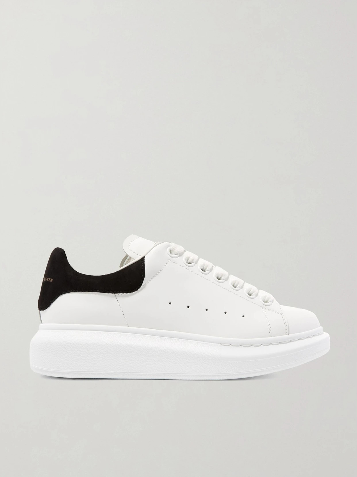 MCQUEEN - Suede-trimmed Leather Exaggerated-sole Sneakers - White | NET-A-PORTER (US)