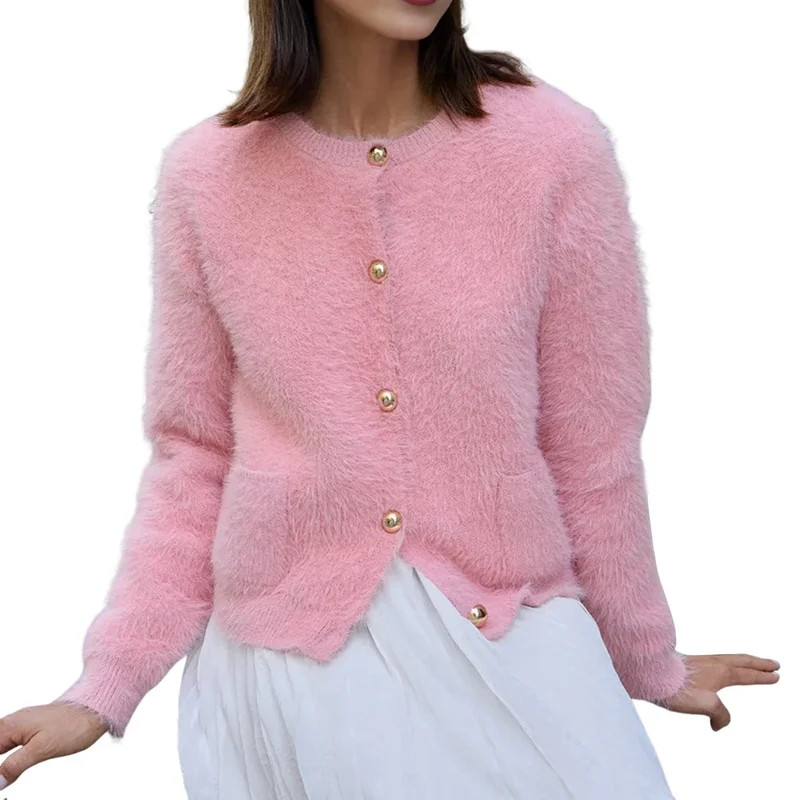 Women'S Casual Cardigan Sweater Button Down Crewneck Loose Lazy Style Knitted Going Out Pullover ... | Walmart (US)