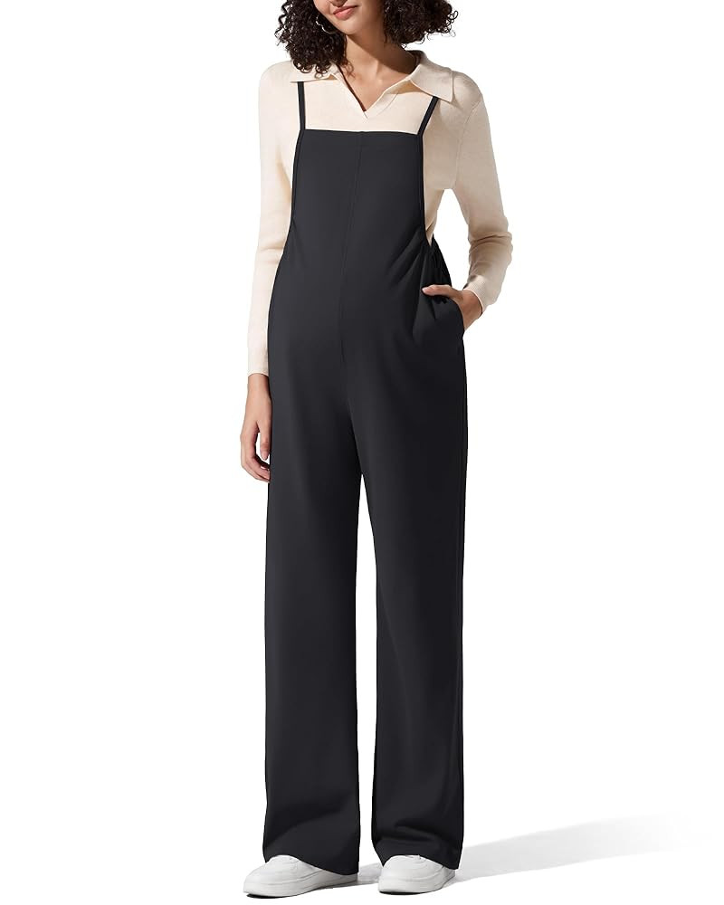 G4Free Maternity Jumpsuits Adjustable Strap Overalls Pregnancy Wide Leg Rompers with Pockets | Amazon (US)