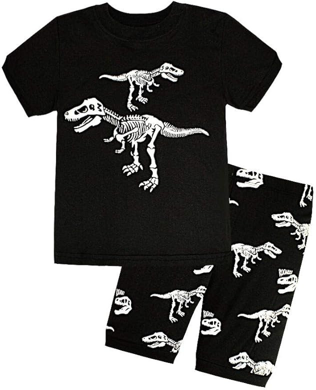 LitBud Toddler Boys Dinosaur Pajamas Dinosaur Short Sleeve Nightwear Sleepwear Pjs Set Outfits 2p... | Amazon (US)