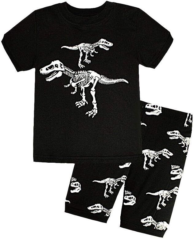 LitBud Toddler Boys Dinosaur Pajamas Dinosaur Short Sleeve Nightwear Sleepwear Pjs Set Outfits 2p... | Amazon (US)