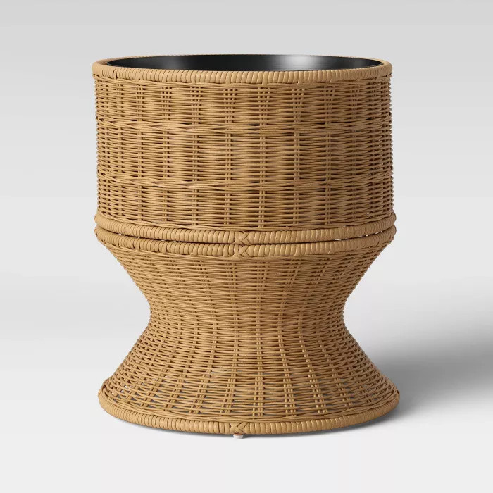 16" Wickerless Interior Base Weave Urn Planter Tan - Threshold™ | Target