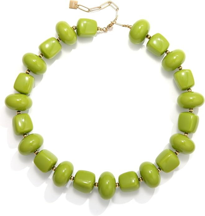 Colorful Chunky Beaded Necklaces for Women Boho Beach Choker Trendy Resin Statement Necklace Summ... | Amazon (US)