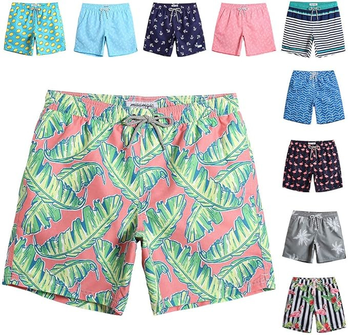 maamgic Mens Quick Dry Printed Short Swim Trunks with Mesh Lining Swimwear Bathing Suits | Amazon (US)