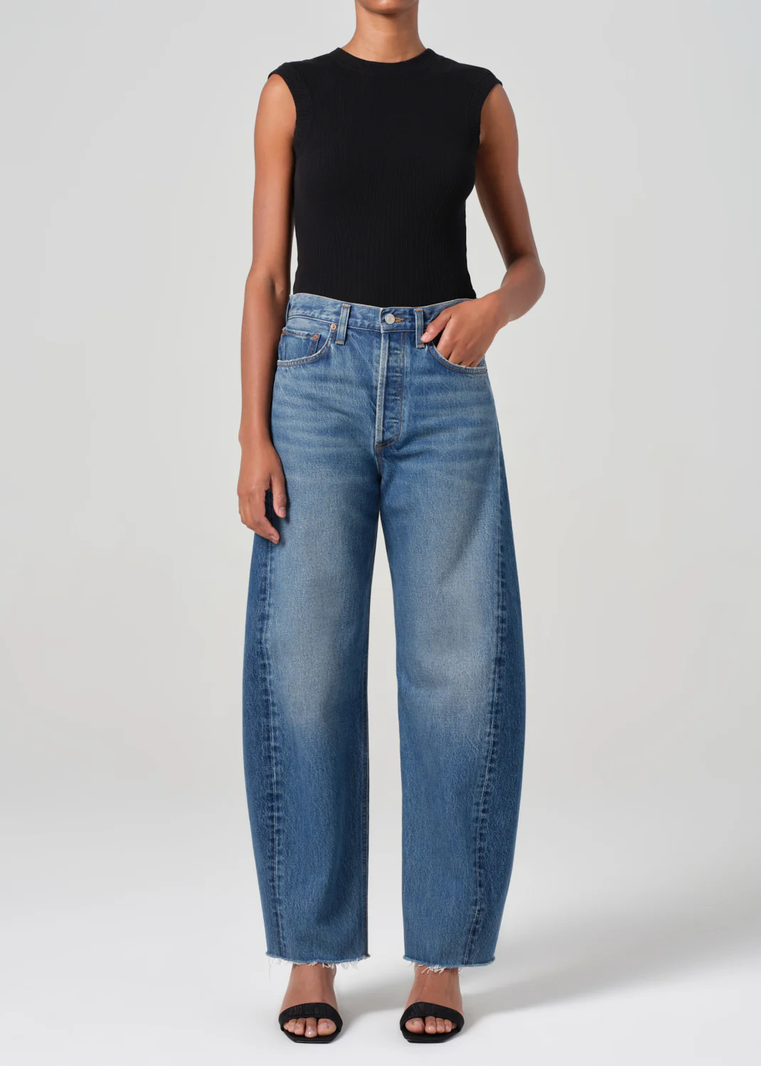 Luna High Rise Pieced Taper in Split | AGOLDE