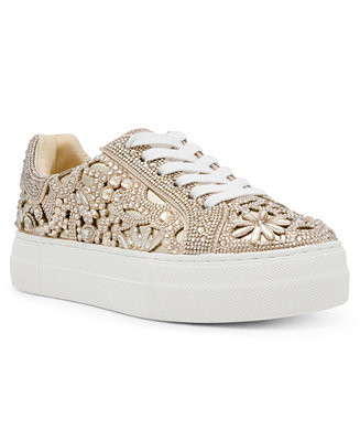 Women's Reily Rhinestone Lace-Up Sneakers | Macy's