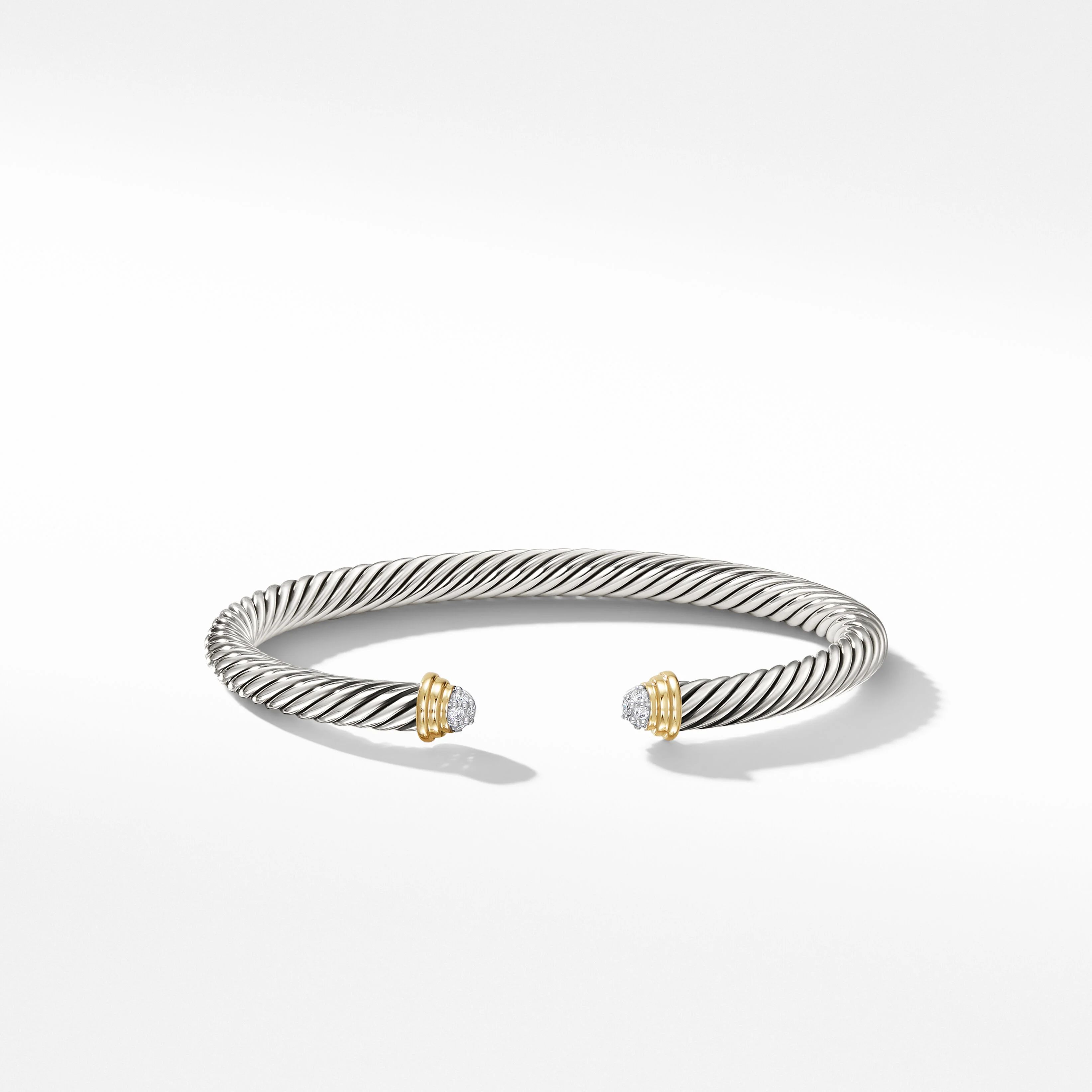 Cable Kids® Bracelet in Sterling Silver with Pavé Diamonds and 14K Yellow Gold | David Yurman