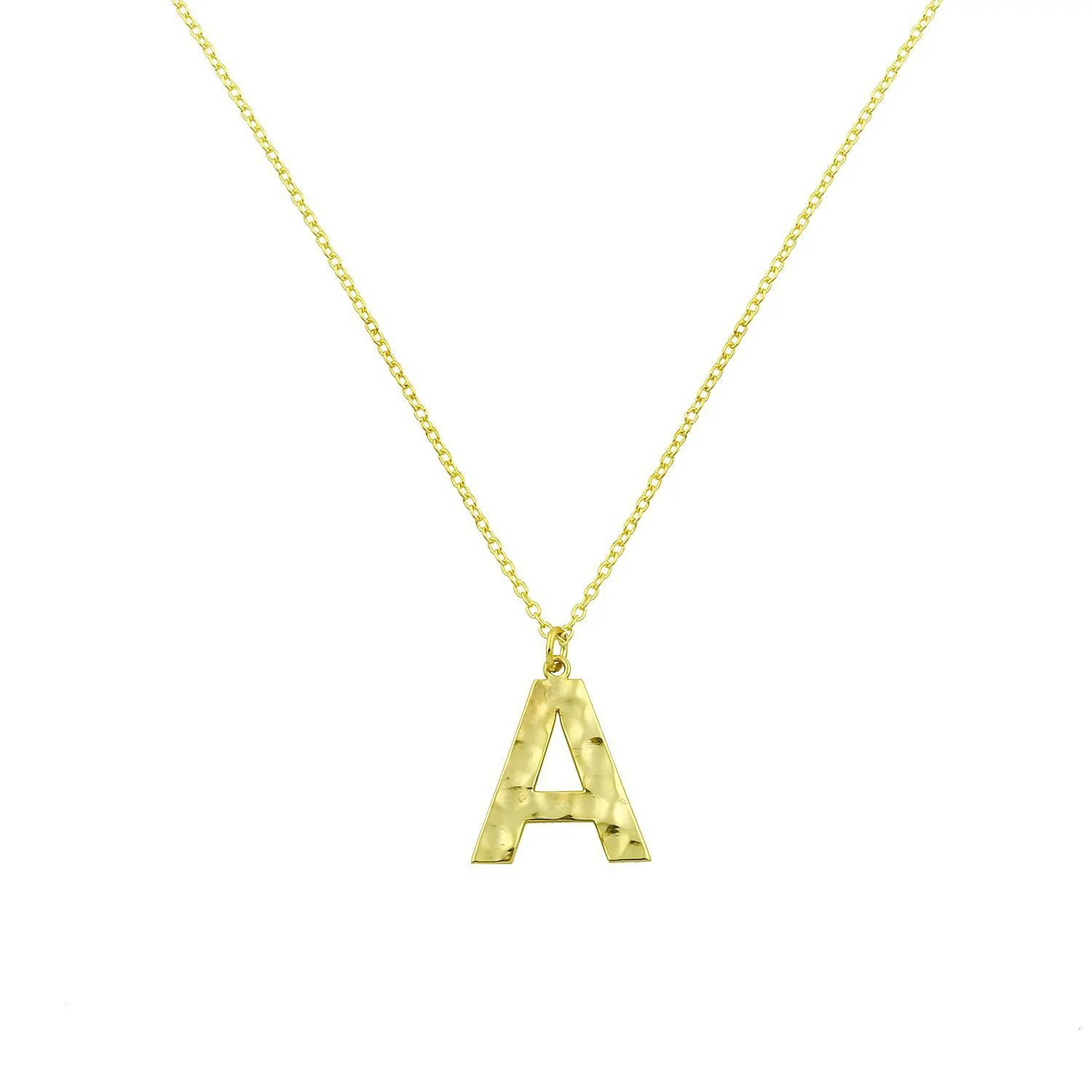 Hammered Initial Necklace | The Sis Kiss