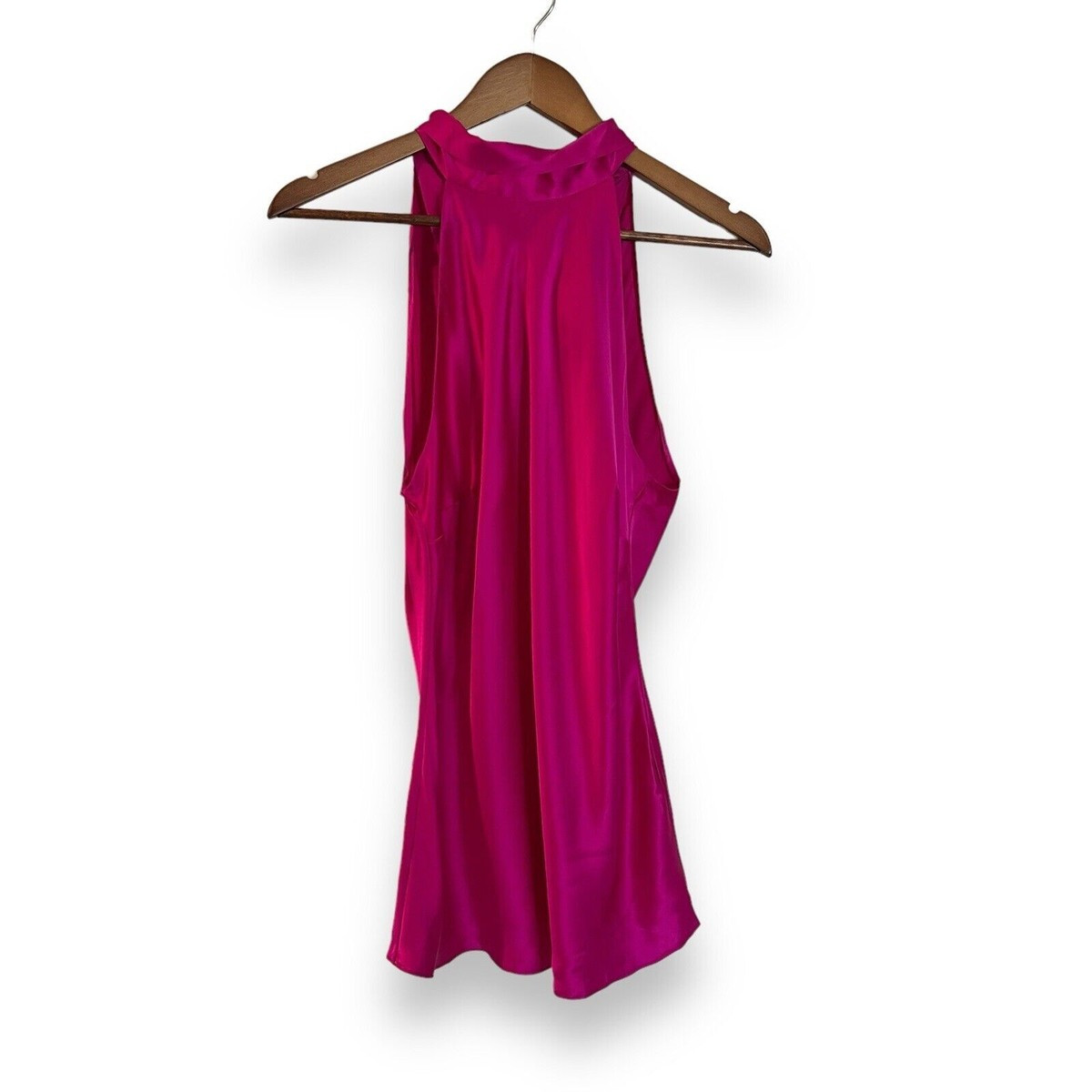 Frame Women's Draped Neck-Tie Halter 100% Silk Top Size L Magenta Sleeveless  | eBay | eBay US