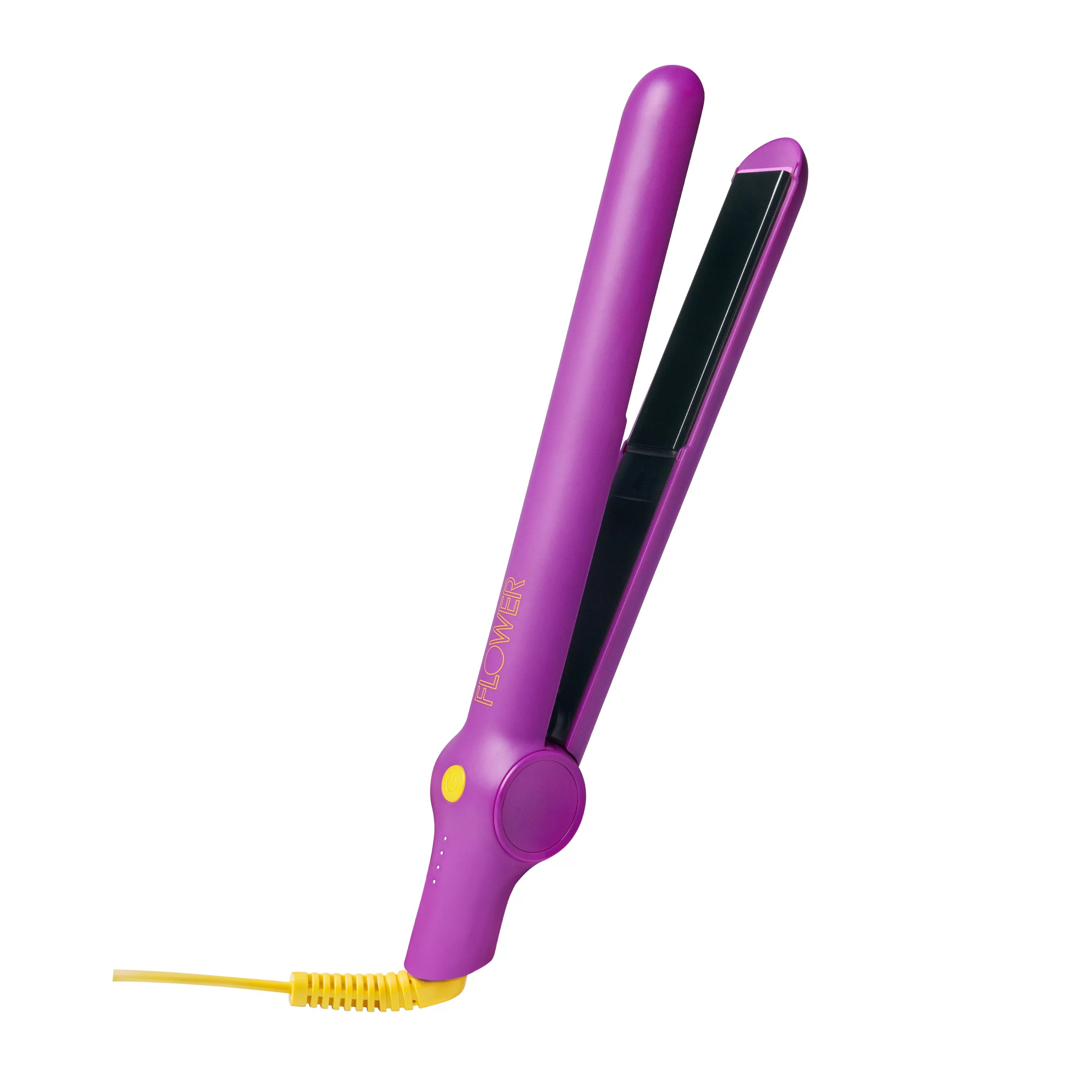 FLOWER Hair Tools Professional 1" Ceramic Tourmaline Flat Iron Hair Straightener, Purple | Walmart (US)