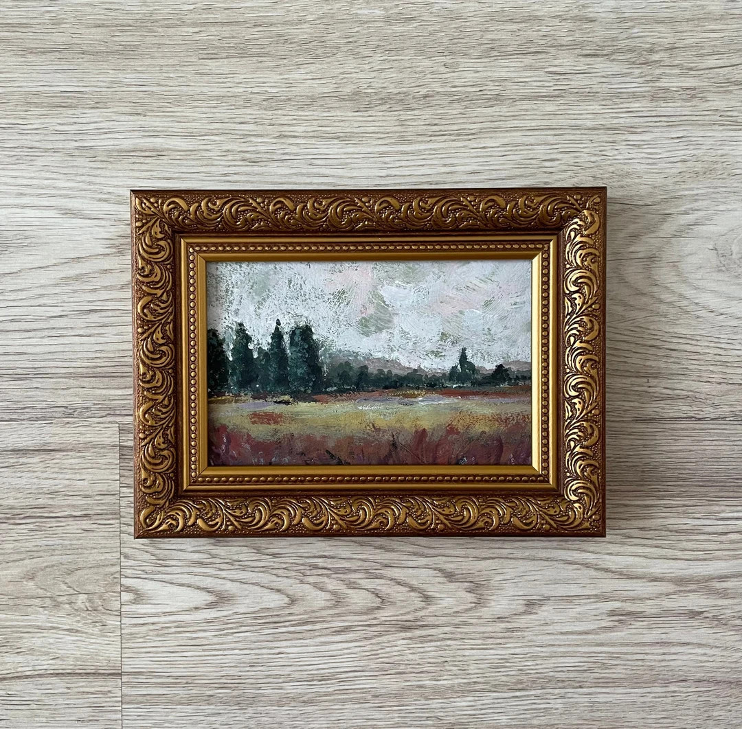 Gold framed vintage painting, Oil painting miniature, Oil painting original,  Oil painting origin... | Etsy (US)