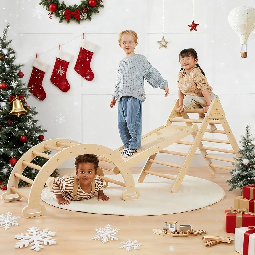 Tiny Land Pikler Triangle Set, 7-in-1 Foldable Pikler Triangle Climbing Toys Set for Kids,Baby In... | Amazon (US)