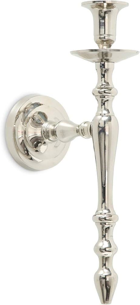 Townhouse Taper Candle Sconce, Silver Metal, Elegant Ballroom Style, Wall Mounted, Hand Cast and ... | Amazon (US)